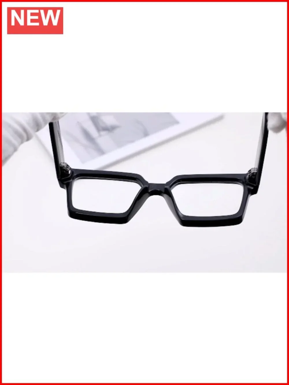 Oversized Square Blue Light Blocking Glasses Full Rim Metal Frame